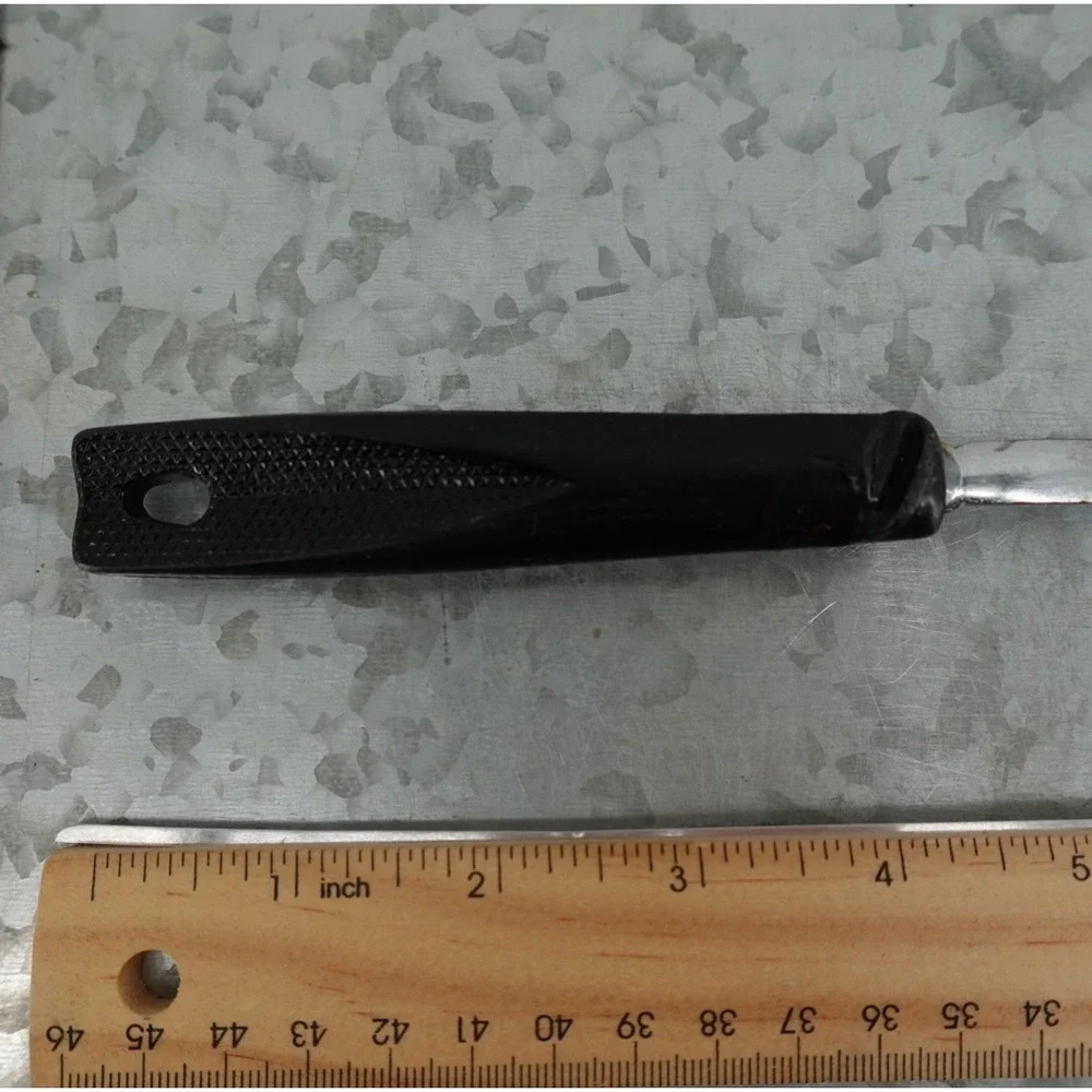 Vintage EKCO USA Key Hole Turner‎ Slotted Spatula Black Handle 9.5 Inch